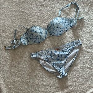 Tory Burch Blue and White Bikini